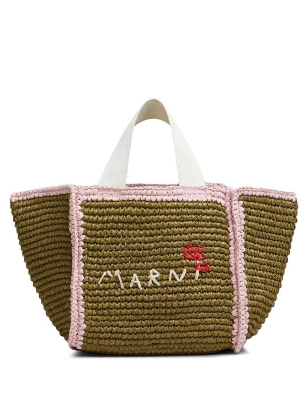 Marni Sillo Macrame Raffia Tote Small Shopper Bag NEW